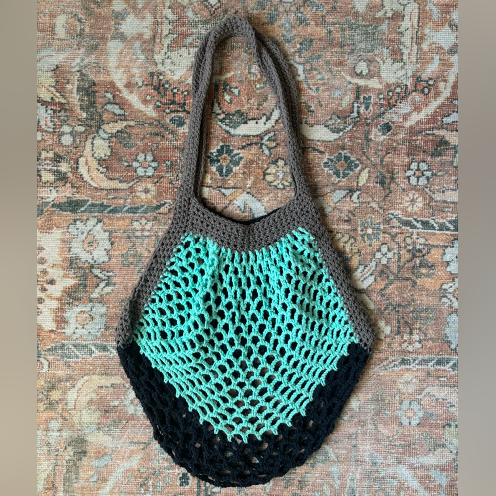 🌿🦋 French Market Multicolor Crochet Tote Bag • New - Picture 2 of 5
